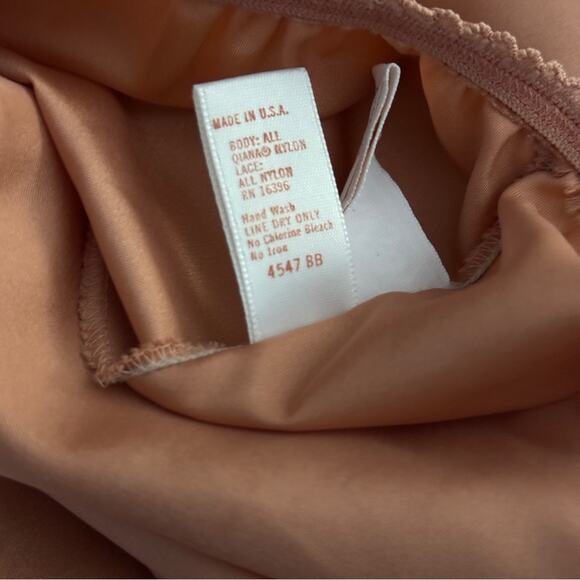 Yves Saint Laurent Vintage Lace Slip Skirt Apricot Salmon Size L - Picture 9 of 9